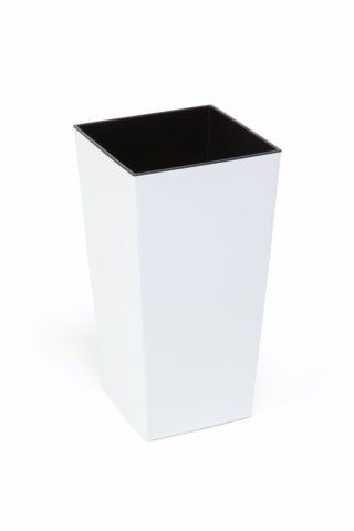 Maceta "SHINNY" color blanco 14 × 14 × 26 cm · plástico