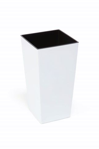 Maceta "SHINNY" color blanco 19 × 19 × 36 cm · plástico