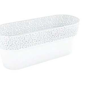 Maceta "ROSA OVAL" color blanco 30 × 11 × 12 cm · plástico