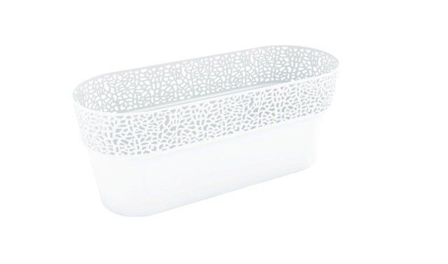 Maceta "ROSA OVAL" color blanco 30 × 11 × 12 cm · plástico