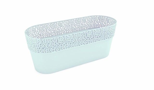Maceta "ROSA OVAL" color menta 30 × 11 × 12 cm · plástico
