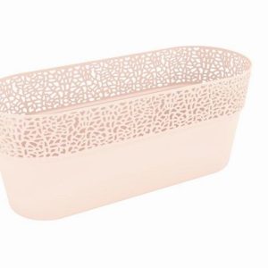 Maceta "ROSA OVAL" color beige claro 30 × 11 × 12 cm · plástico