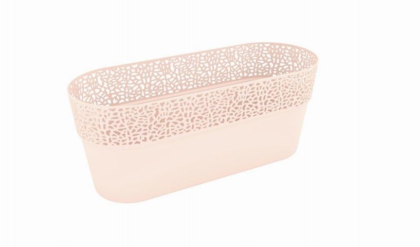Maceta "ROSA OVAL" color beige claro 30 × 11 × 12 cm · plástico