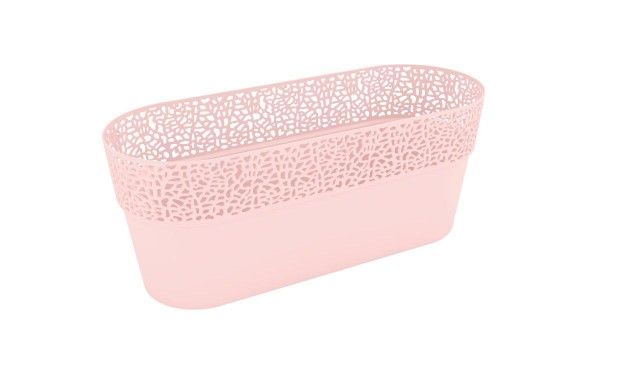 Maceta "ROSA OVAL" color rosa 38 × 12 × 13 cm · plástico