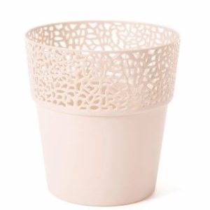 Maceta "ROSA" color beige claro 11 cm · plástico