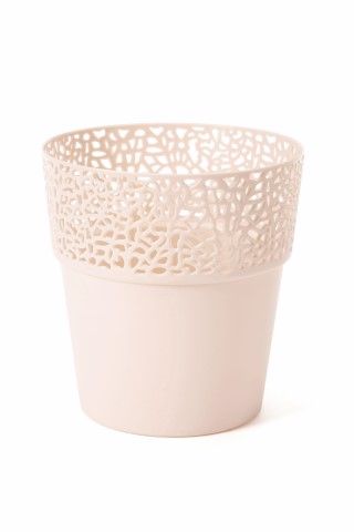 Maceta "ROSA" color beige claro 11 cm · plástico