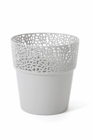 Maceta "ROSA" color gris claro 13 cm · plástico