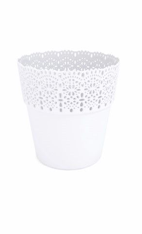 Maceta "BELLA" color blanco 14 cm · plástico