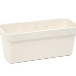 Jardinera "LOBELIA" color crema 40 × 17 × 16 cm · plástico