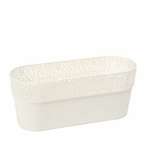 Maceta "ROSA OVAL" color crema 30 cm · plástico