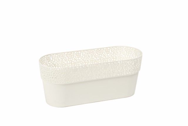 Maceta "ROSA OVAL" color crema 30 cm · plástico