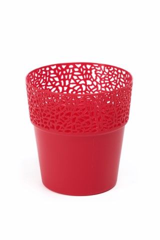 Maceta "ROSA" color rojo 11 cm · plástico