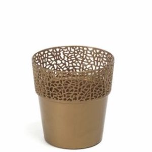 Maceta "ROSA" color dorado 11 cm · plástico
