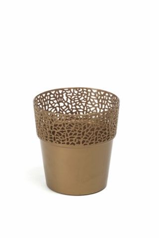 Maceta "ROSA" color dorado 11 cm · plástico