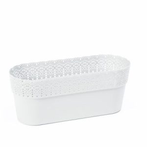 Maceta "BELLA OVAL" color blanco 30 × 11 × 12 cm · plástico