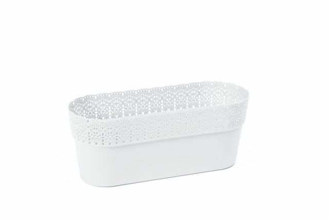 Maceta "BELLA OVAL" color blanco 30 × 11 × 12 cm · plástico