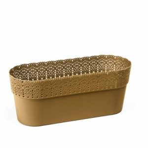 Maceta "BELLA OVAL" color dorado 30 × 11 × 12 cm · plástico