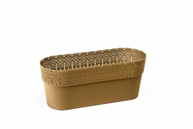 Maceta "BELLA OVAL" color dorado 30 × 11 × 12 cm · plástico