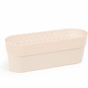 Maceta "BELLA OVAL" color beige claro 30 × 11 × 12 cm · plástico