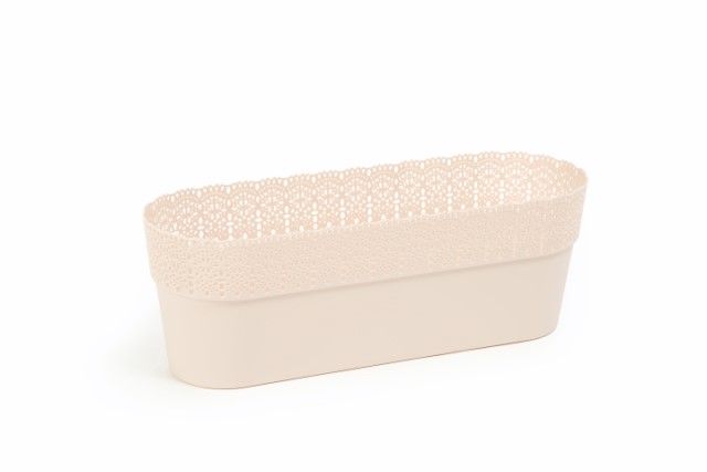 Maceta "BELLA OVAL" color beige claro 30 × 11 × 12 cm · plástico