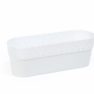 Maceta "BELLA OVAL" color blanco 38 × 12 × 13 cm · plástico