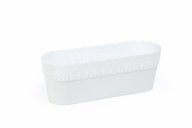 Maceta "BELLA OVAL" color blanco 38 × 12 × 13 cm · plástico