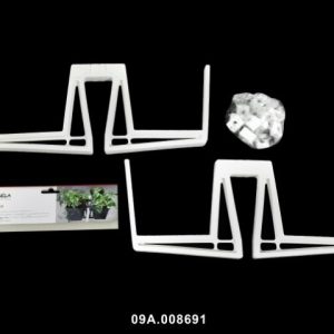 Soporte jardinera doble "LOBELIA" color crema 39 × 15 × 5 cm · plástico