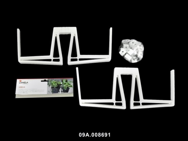 Soporte jardinera doble "LOBELIA" color crema 39 × 15 × 5 cm · plástico