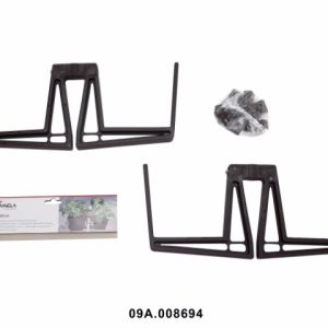 Soporte jardinera doble "LOBELIA" color café 39 × 15 × 5 cm · plástico