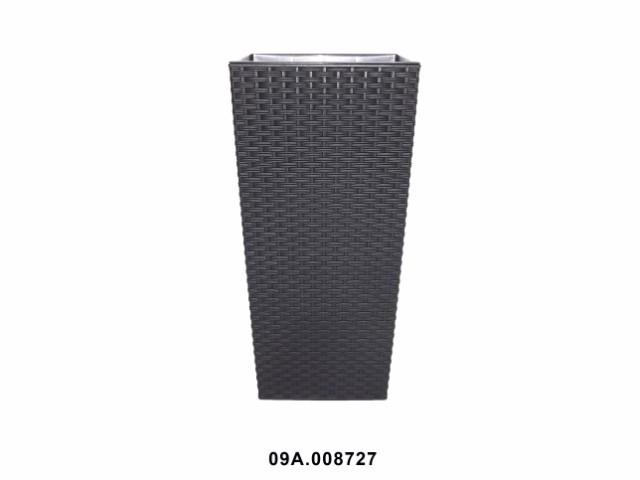 Maceta "RATTAN" color negro 30 × 30 × 57 cm · plástico