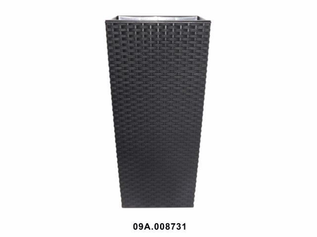 Maceta "RATTAN" color negro 40 × 40 × 75 cm · plástico