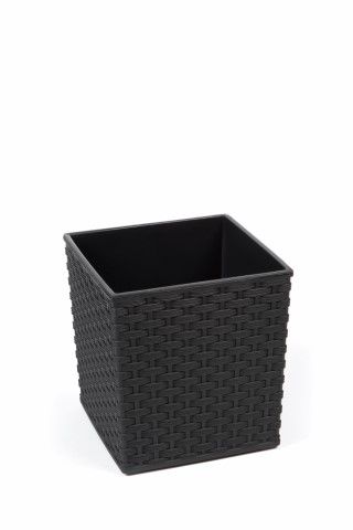 Maceta "RATTAN" color negro 19 × 19 × 19 cm · plástico