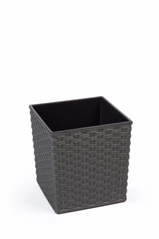 Maceta "RATTAN" color grafito 25 × 25 × 26 cm · plástico