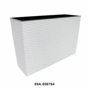 Jardinera "RATTAN" color blanco 19 × 56 × 36 cm · plástico