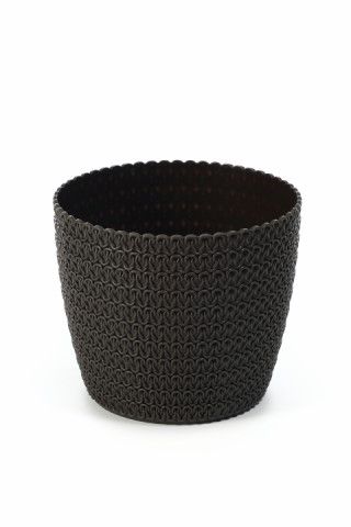 Maceta "MAGNOLIA JERSEY" color café 14 × 14 cm · plástico