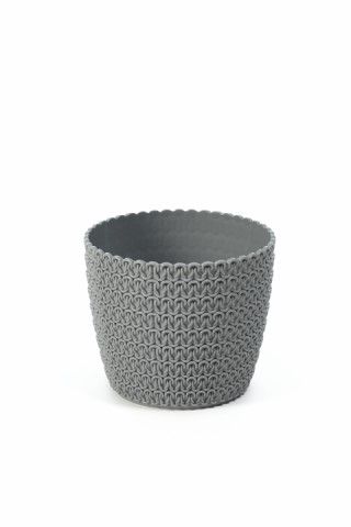 Maceta "MAGNOLIA JERSEY" color gris 19 × 19 cm · plástico