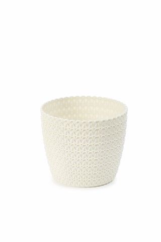 Maceta "MAGNOLIA JERSEY" color crema 19 × 19 cm · plástico
