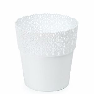 Maceta "BELLA" color blanco 12 × 12 cm · plástico