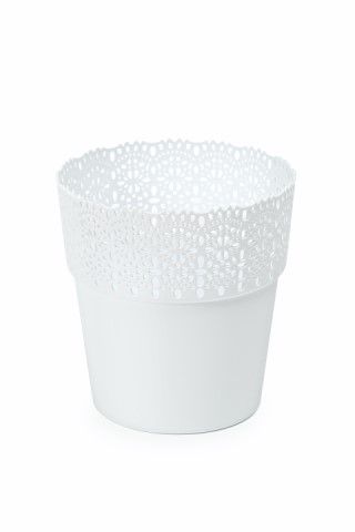 Maceta "BELLA" color blanco 12 × 12 cm · plástico