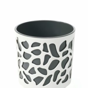 Maceta "DUET" color blanco+gris 29 × 32 cm · plástico