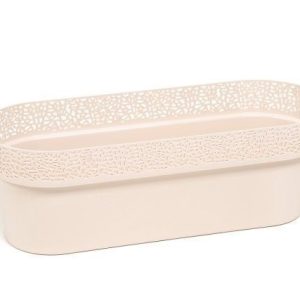 Jardinera "ROSA" color beige claro 50 × 19 × 17 cm · plástico