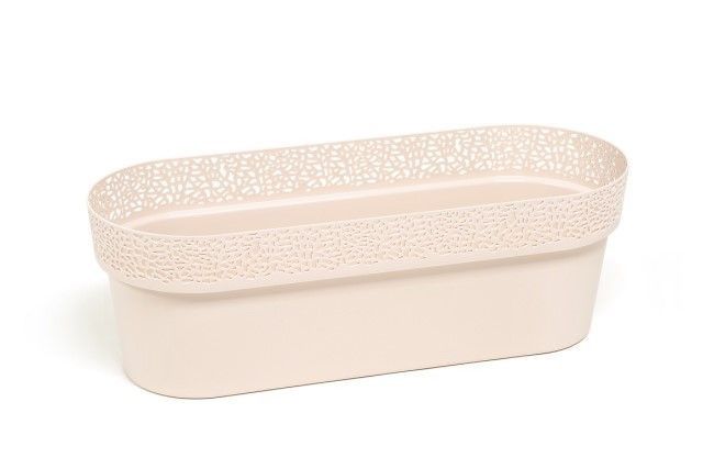 Jardinera "ROSA" color beige claro 50 × 19 × 17 cm · plástico