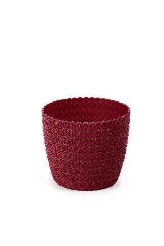 Maceta "MAGNOLIA JERSEY" color burdeos 26 × 26 cm · plástico