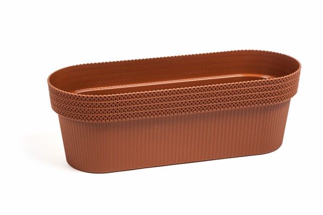 Jardinera "MAGNOLIA JERSEY" color terracota 50 × 19 × 17c · plástico