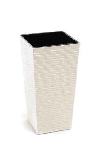 Maceta "DLUTO" color crema 25 × 25 × 46 cm · plástico