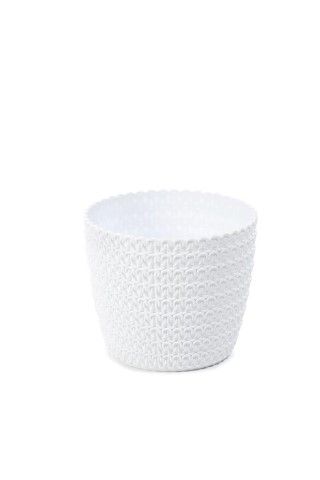 Maceta "MAGNOLIA JERSEY" color blanco 26 × 26 cm · plástico