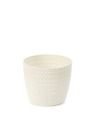 Maceta "MAGNOLIA JERSEY" color crema 26 × 26 cm · plástico