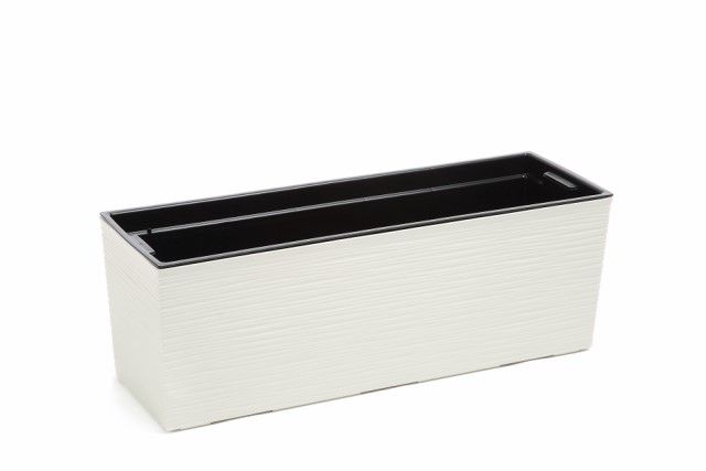 Jardinera "DLUTO" color crema 19 × 56 × 19 cm · plástico