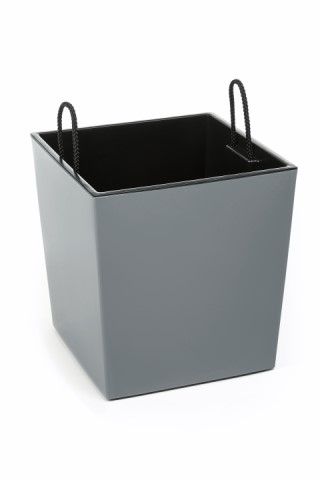 Maceta "SHINNY" color gris 25 × 25 × 26 cm · plástico