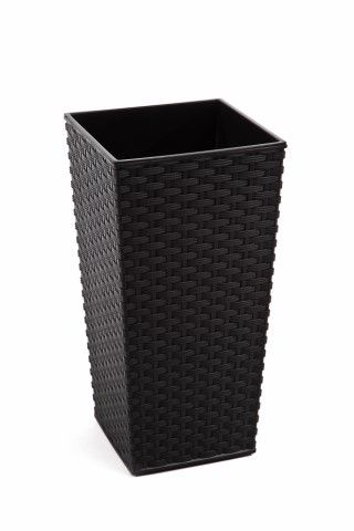 Maceta "RATTAN" color negro 35 × 35 × 68 cm · plástico
